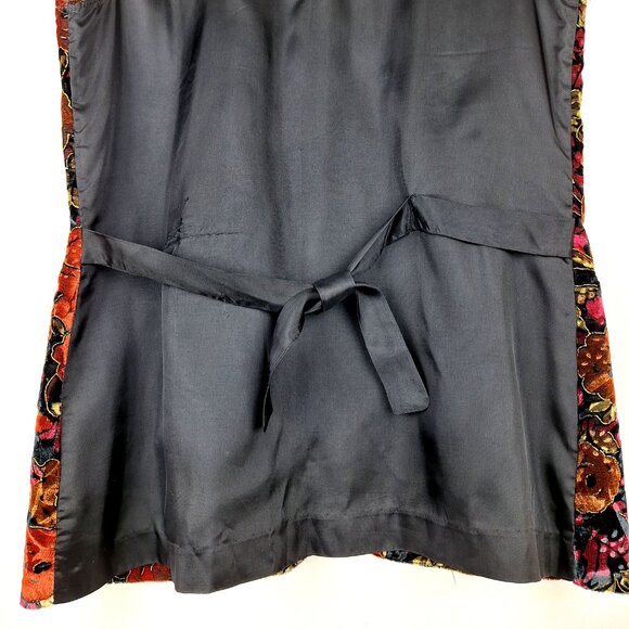 Velvet Flower Vest Waistcoat Size S. Button Up Whimsigoth Fairy Grunge Tapestry - Picture 10 of 16